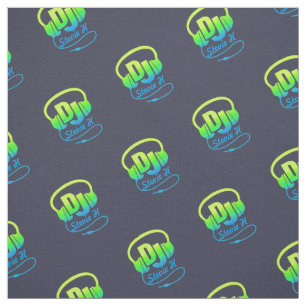 DJ headphones custom named yellow green blue Fabric