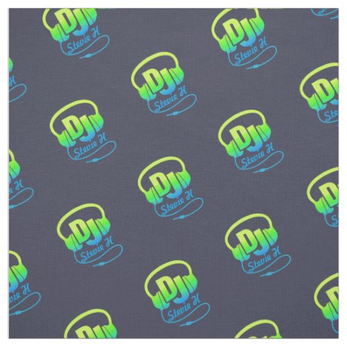 DJ headphones custom named yellow green blue Fabric