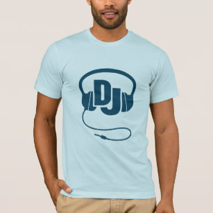DJ headphones graphic mint and teal mens t-shirt