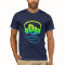 DJ headphones green blue ad your own name tee
