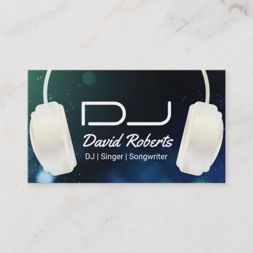 DJ Headphones Modern Music Business Card