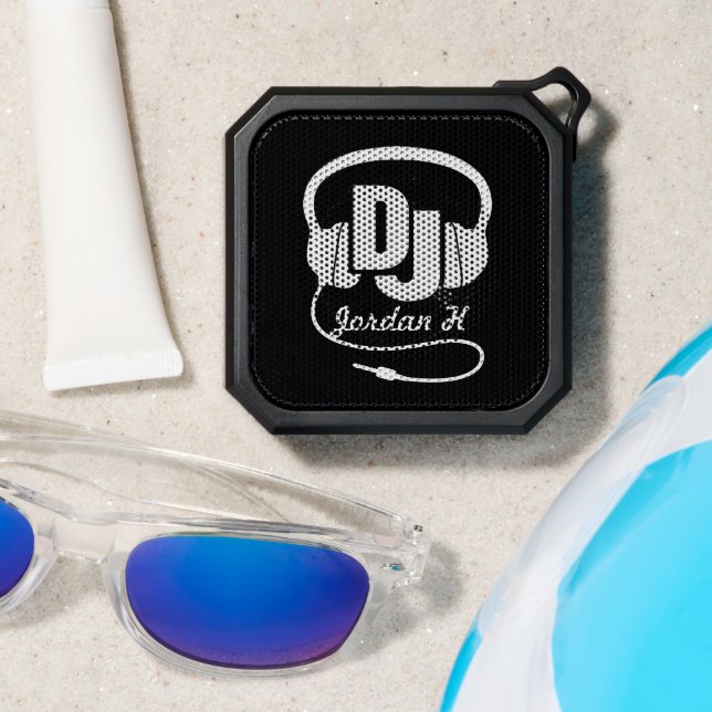 Dj headphones personalized black white speaker Dj (Insitu(Beach))