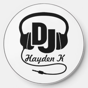 Dj headphones personalized black white speaker Dj Wireless Charger