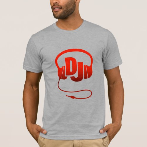 DJ headphones red graphic t_shirt