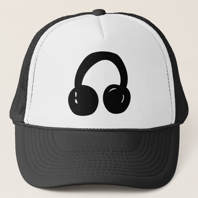 dj headphones trucker hat (Front)