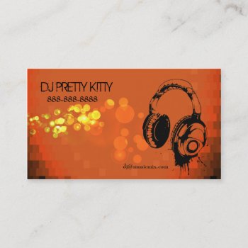 Dj Headphones With Colorful Lights Business Cards by jfarrell12 at Zazzle