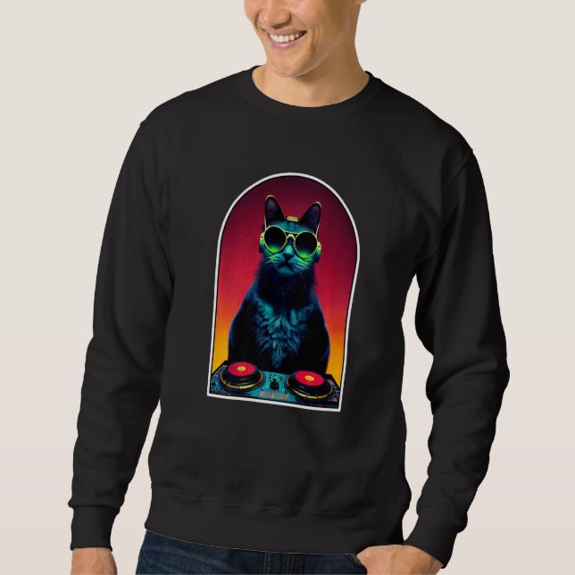 DJ House Cat EDM House Techno Trance Dubstep Sweatshirt (Front)