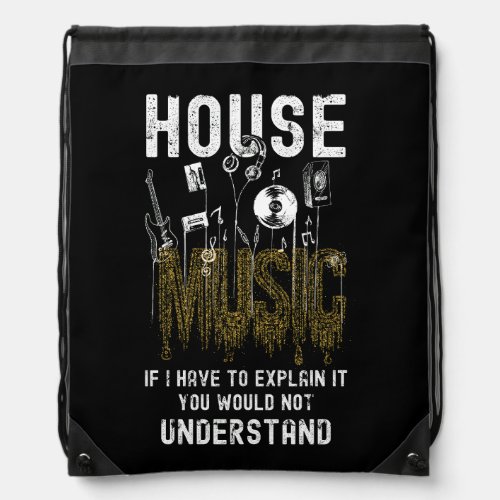 DJ House Music Disc Jockey Music Dee Jay EDM Produ Drawstring Bag