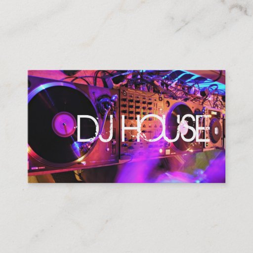 Customizable DJ HOUSE MUSIC ENTERTAINMENT CLUB BUSINESS CARD TEMPLATES