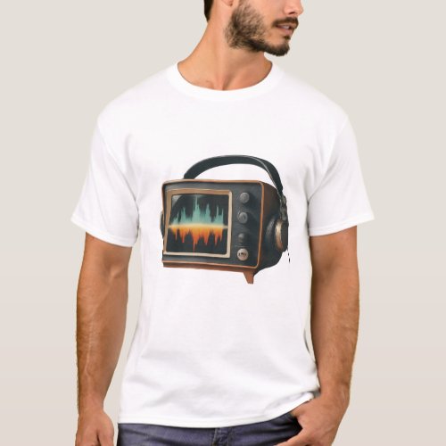 DJ_inspired t_shirt with a retro TV screen