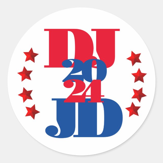 DJ & JD 2024 Trump Vance Election Sticker (Front)