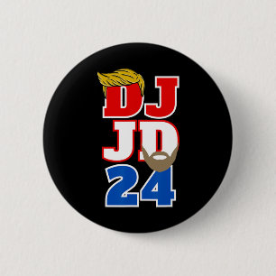 Dj Jd 24 Trump Hair Vance Beard 2024 Republican Me Button