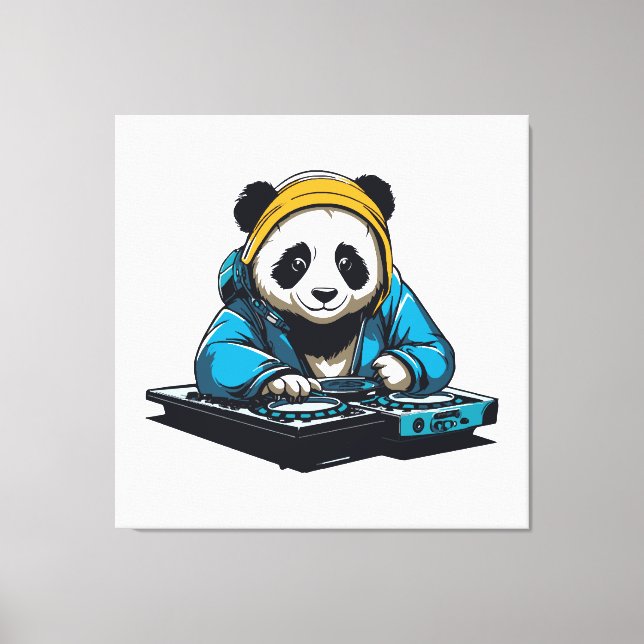 DJ Kawaii Panda Canvas Print (Front)