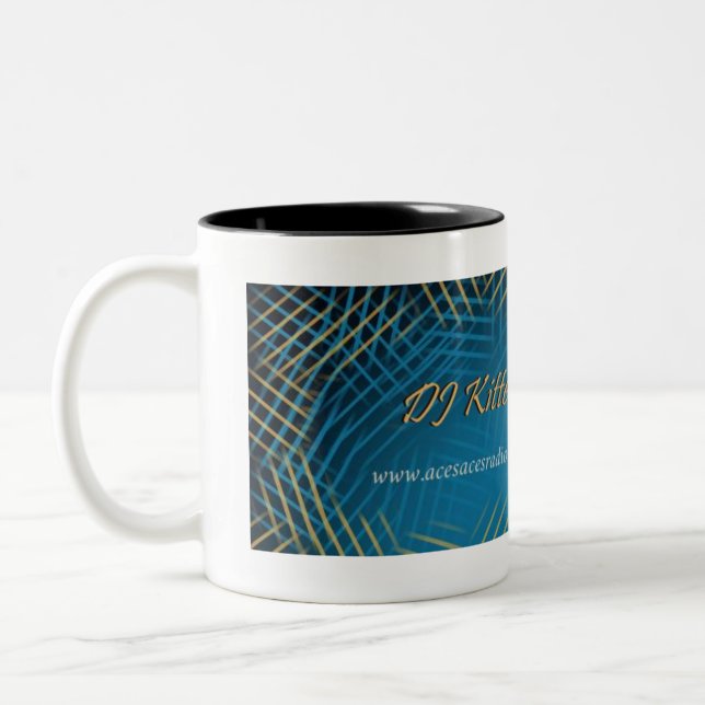 DJ Kitten Two-Tone Coffee Mug (Left)