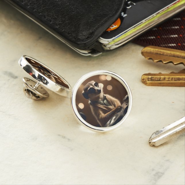 DJ Meerkat: Spinning Tracks in the Savanna, Lapel Pin (In Situ)