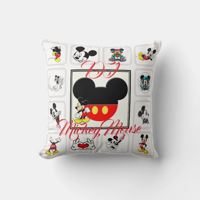 DJ Mickeymouse Throw Pillow (Front)