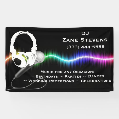 DJ Microphone Headphones Banner