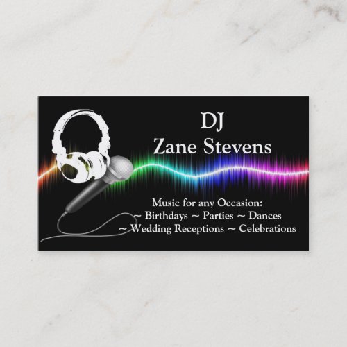 DJ Microphone Headphones Business Card Template