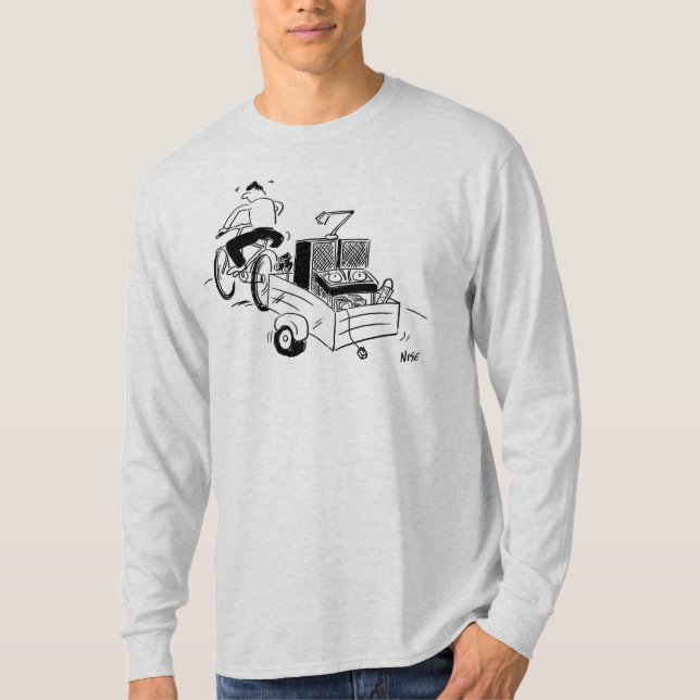 DJ Mobile Disco Record Player Cartoon T-Shirt (Front)