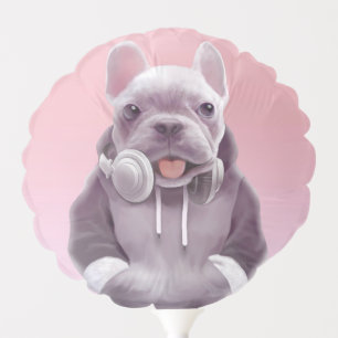 DJ Mode On: Cool French Bulldog with Headphones Balloon