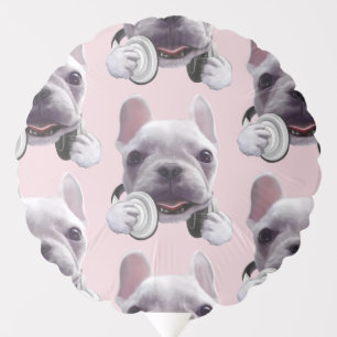 DJ Mode On: Cool French Bulldog with Headphones Balloon