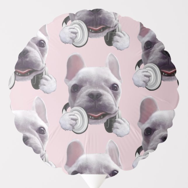 DJ Mode On: Cool French Bulldog with Headphones Balloon (Front)