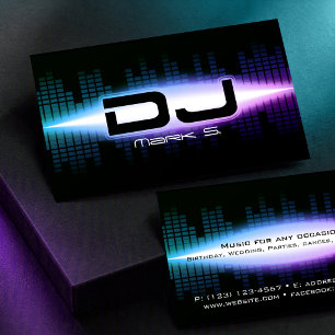 DJ Modern Blue Business Card