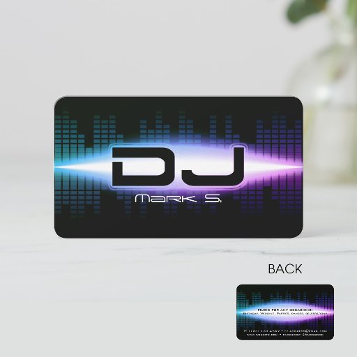 Customizable DJ Modern Blue Business Card