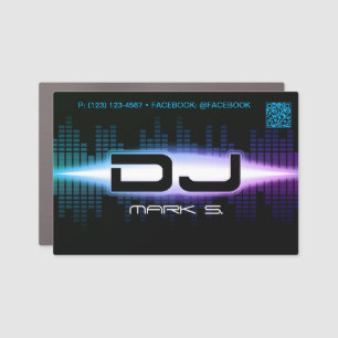 DJ Modern Blue Car Magnet with QR code