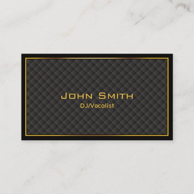 DJ Modern Gold Framed Music Business Card (Front)