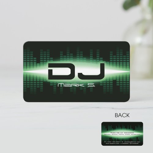 DJ Modern Green Business Card