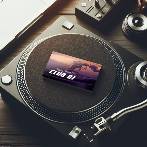 DJ Modern Metalic Stylish Vinyl Recoder Mixer Business Card