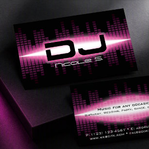 DJ Modern Pink Business Card