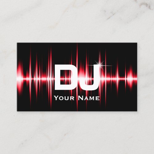 DJ Modern Red Beats Professional Deejay Music Business Card