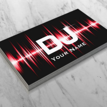 Dj Modern Red Beats Professional Deejay Music Business Card by cardfactory at Zazzle