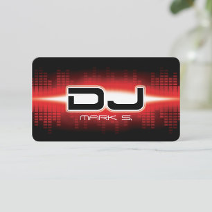 DJ Modern Red Business Card