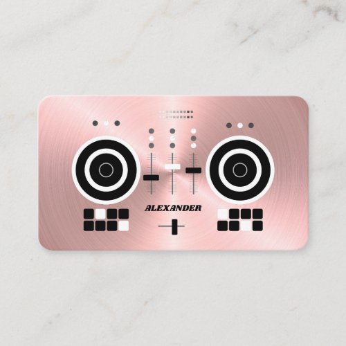 DJ Modern Rose Gold_Tone Faux 2019 Business Card