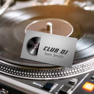 DJ Modern Stylish Turntable Vinyl Recoder Mixer Business Card