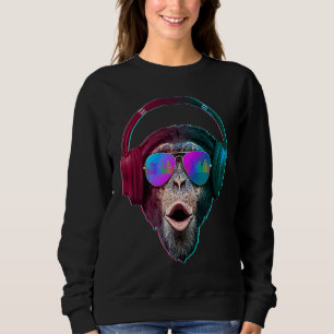 DJ Monkey  Disc Jockey Rave Music Sweatshirt