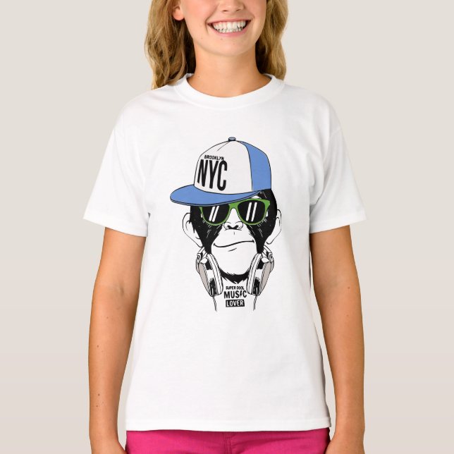 DJ MONKEY funny ape  T-Shirt (Front)