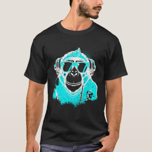 DJ Monkey Music Party Fun Sunglasses Fun Dancing C T-Shirt