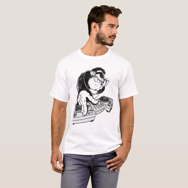DJ Monkey Turntable Men's T-Shirt (Front Full)