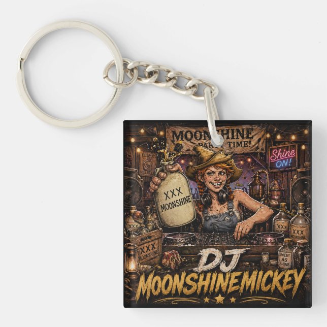 DJ MOONSHINEMICKEY DOUBLE SIDED KEYCHAIN (Front)