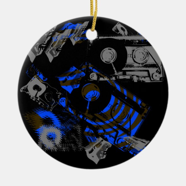 DJ Music Cassette Ceramic Ornament (Front)