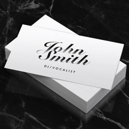 Dj Music Classy Calligraphic Bold Text Simple Business Card