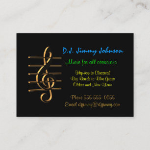 DJ music G clef Business Card