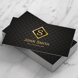 DJ Music Gold Diamond Monogram Deejay Business Card