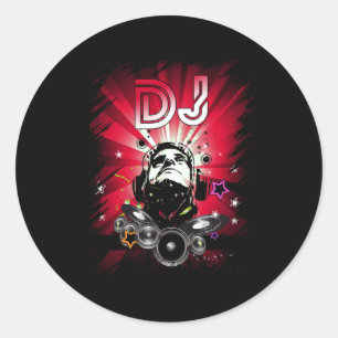 Dj Music Lover Music Player Sound Cool Classic Round Sticker