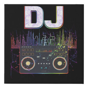Dj Music Lover Music Player Sound Cool Faux Canvas Print