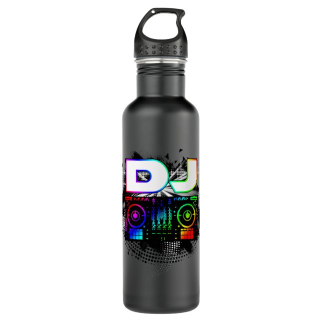 Dj Music Lover Music Player Sound Cool Funny Gift  Stainless Steel Water Bottle (Front)